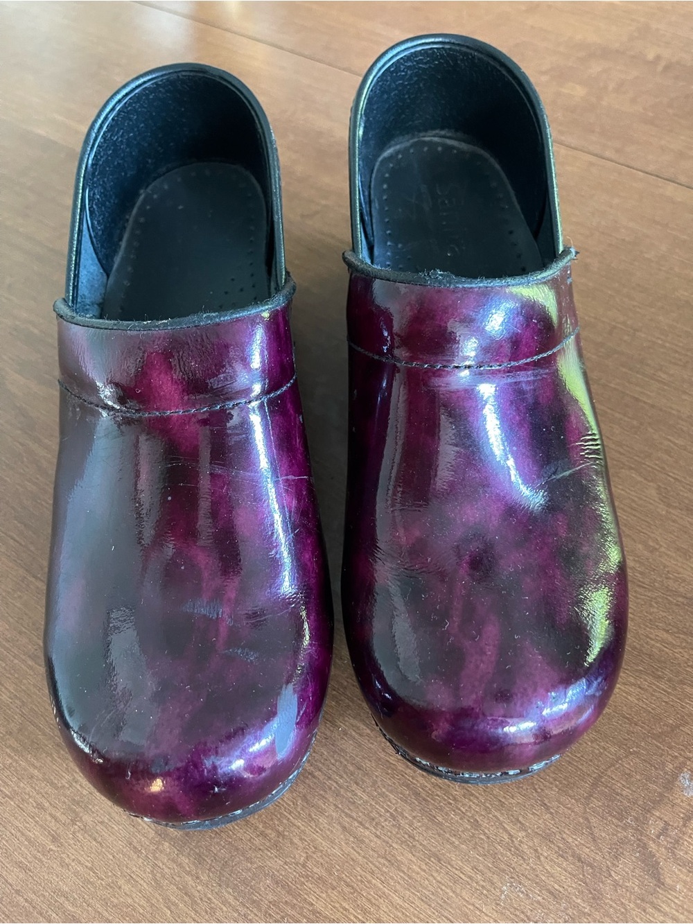 Sanita The Original Danish Clogs Purple Black Nursing Shoe Women's EU 38 US 8